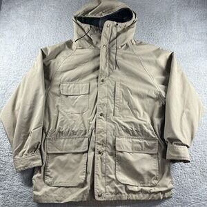VINTAGE Eddie Bauer Wool Lined Parka Jacket Mens Large Khaki  Chore‎ Mountain